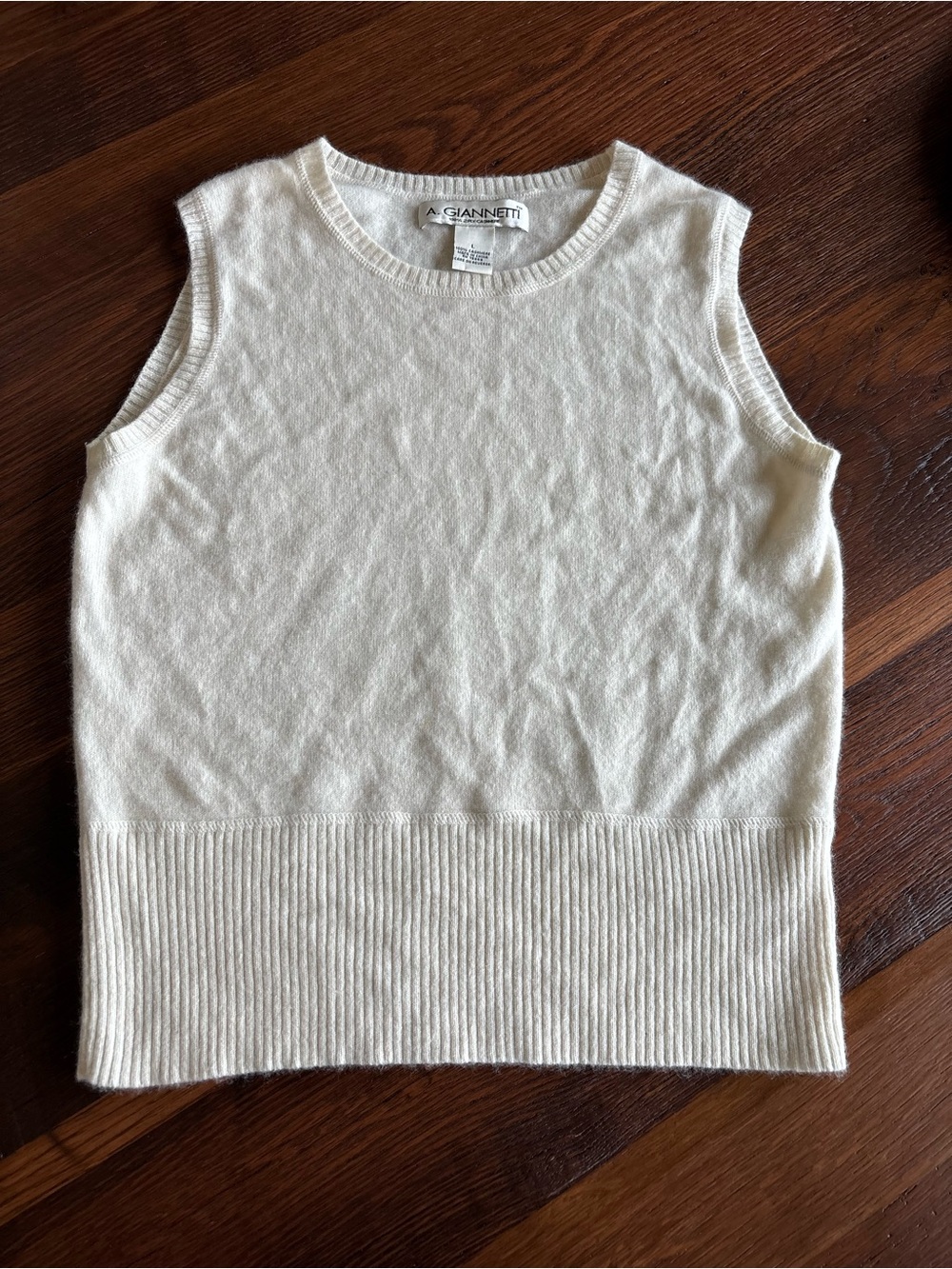 100% Cashmere 2Ply Soft Sleeveless Sweater/Vest, A. GIANNETTI Cozy Minimalist L